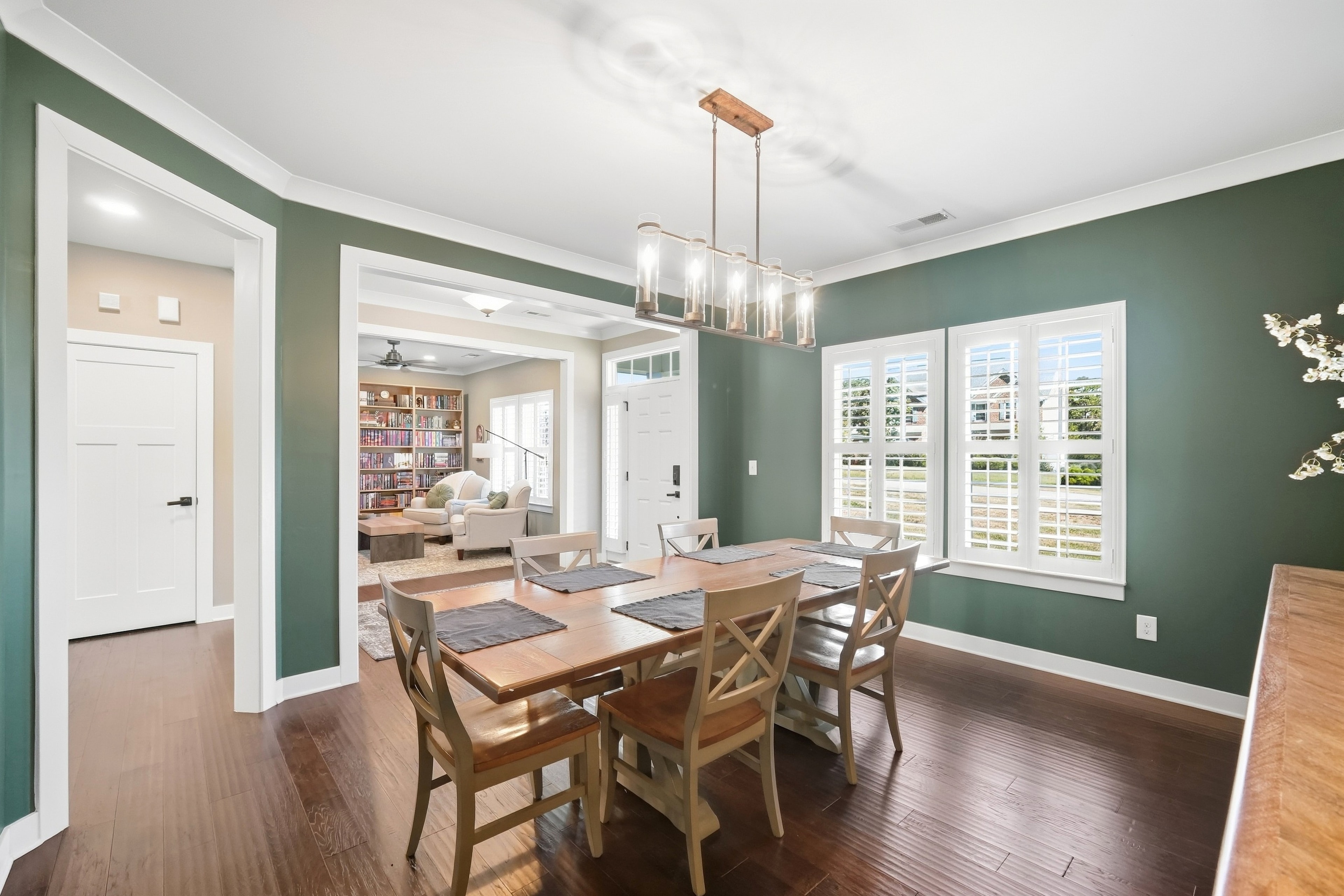 Dining room — open to den